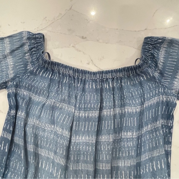 Cloth & Stone Blue Printed Off-Shoulder Women’s Romper - Picture 8 of 12